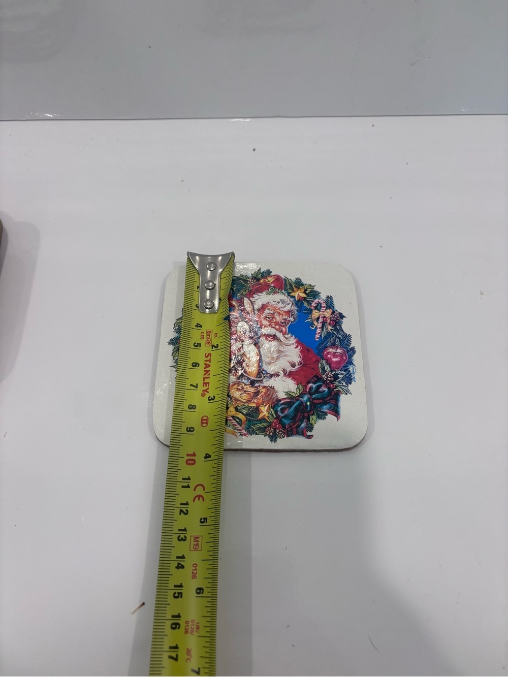 vintage santa  and Rudolph cork coaster set of 6-excellent condition 4x 4 inch - Picture 3 of 5